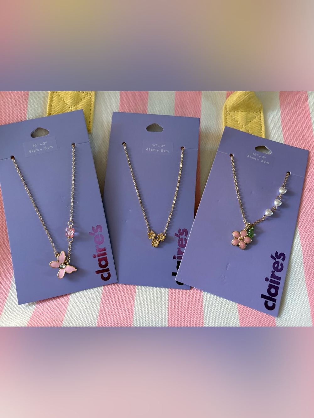 NWT Claire's brand new bundle of Flower and Butterfly Necklaces (Set of 3)